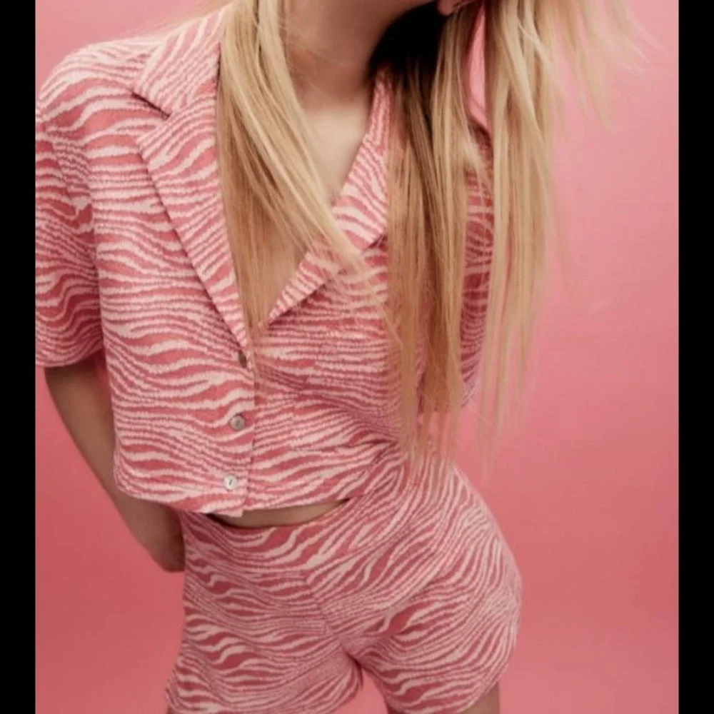 Zara Jacquard pink top - Picture 1 of 4